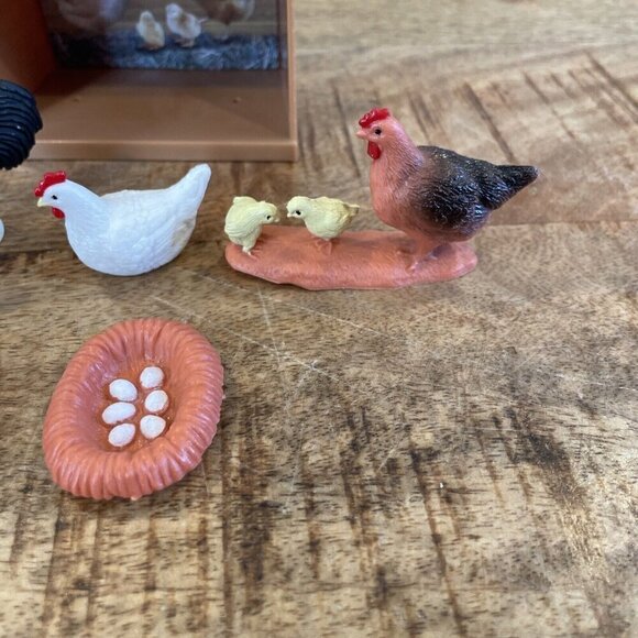 Popak New Ray Country Life Farm Playset Chicken Coop Eggs Chickens Rooster - Picture 3 of 7